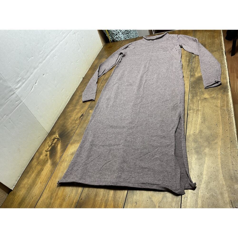COS Women's Wool Blend Knit Midi Dress Long Sleeve Minimalist Purple EUR XS